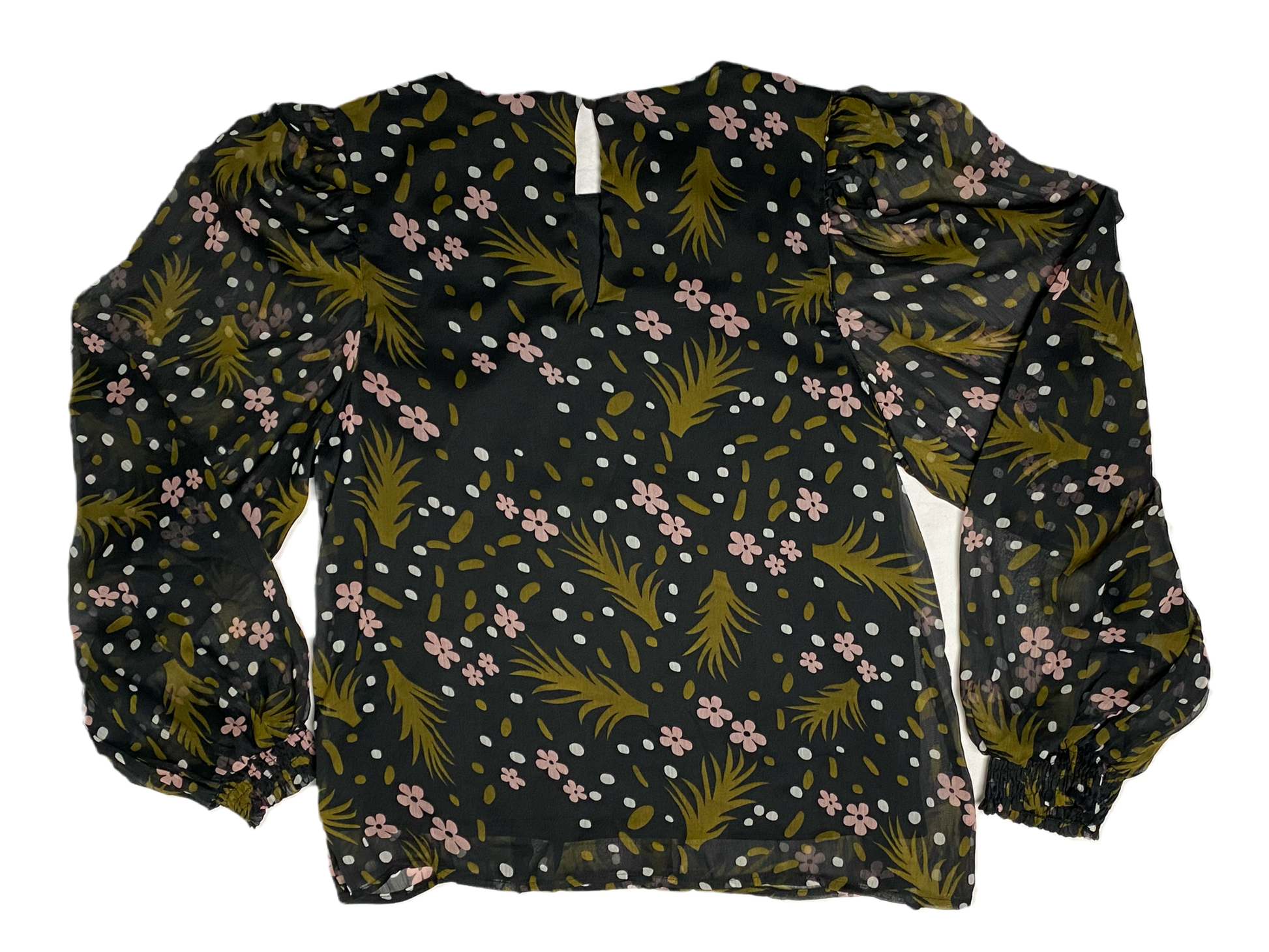 Vero Moda Long Sleeve Print Blouse full long sleeves and keyhole back,