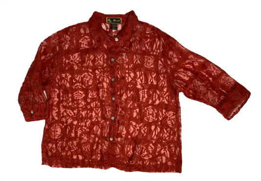 Mirasol Burn Out Blouse a dynamic embodiment of professional resilienc