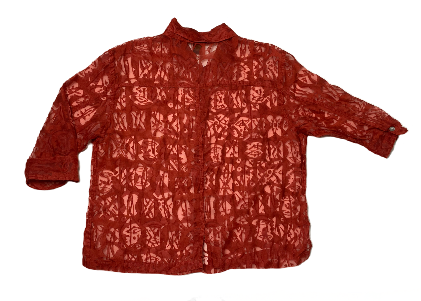 Mirasol Burn Out Blouse a dynamic embodiment of professional resilienc