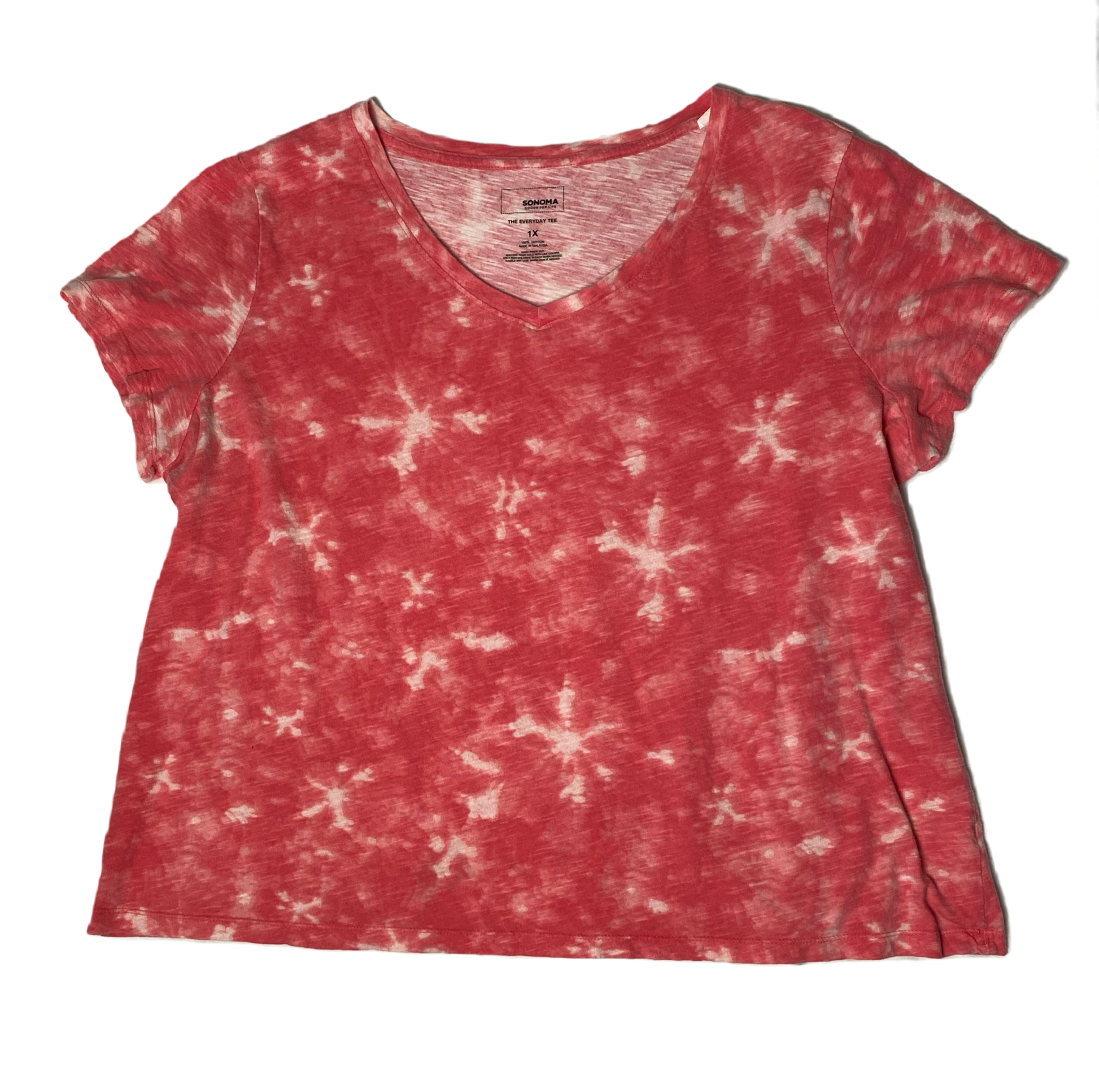 Sonoma Coral and White Tie Dye Short Sleeve T-Shirt Sonoma coral and white tie dye short sleeve t-shirt.