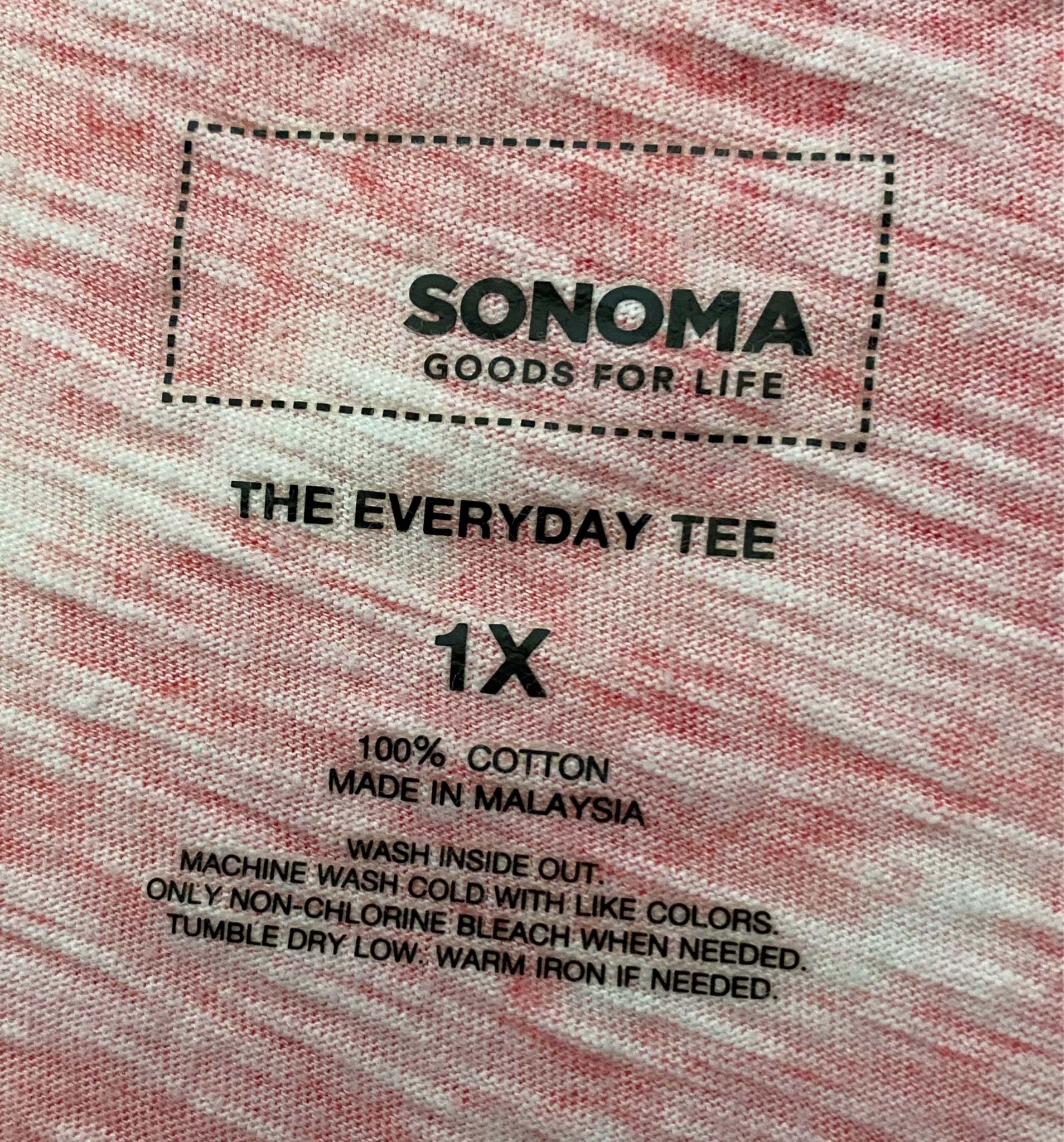 Sonoma Coral and White Tie Dye Short Sleeve T-Shirt Sonoma coral and white tie dye short sleeve t-shirt.