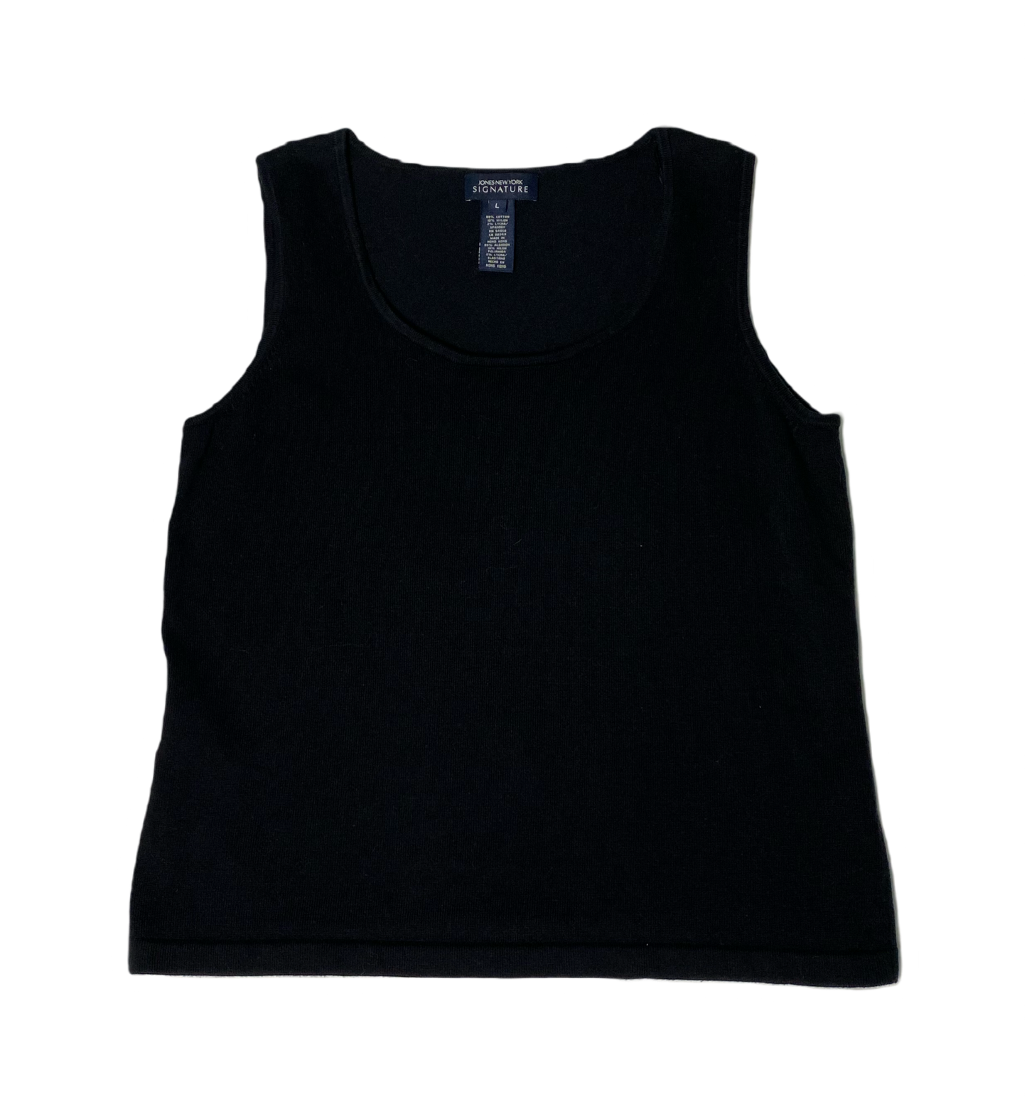 Jones New York Signature Sleeveless Black Top Jones New York Signature black sleeveless knit top.