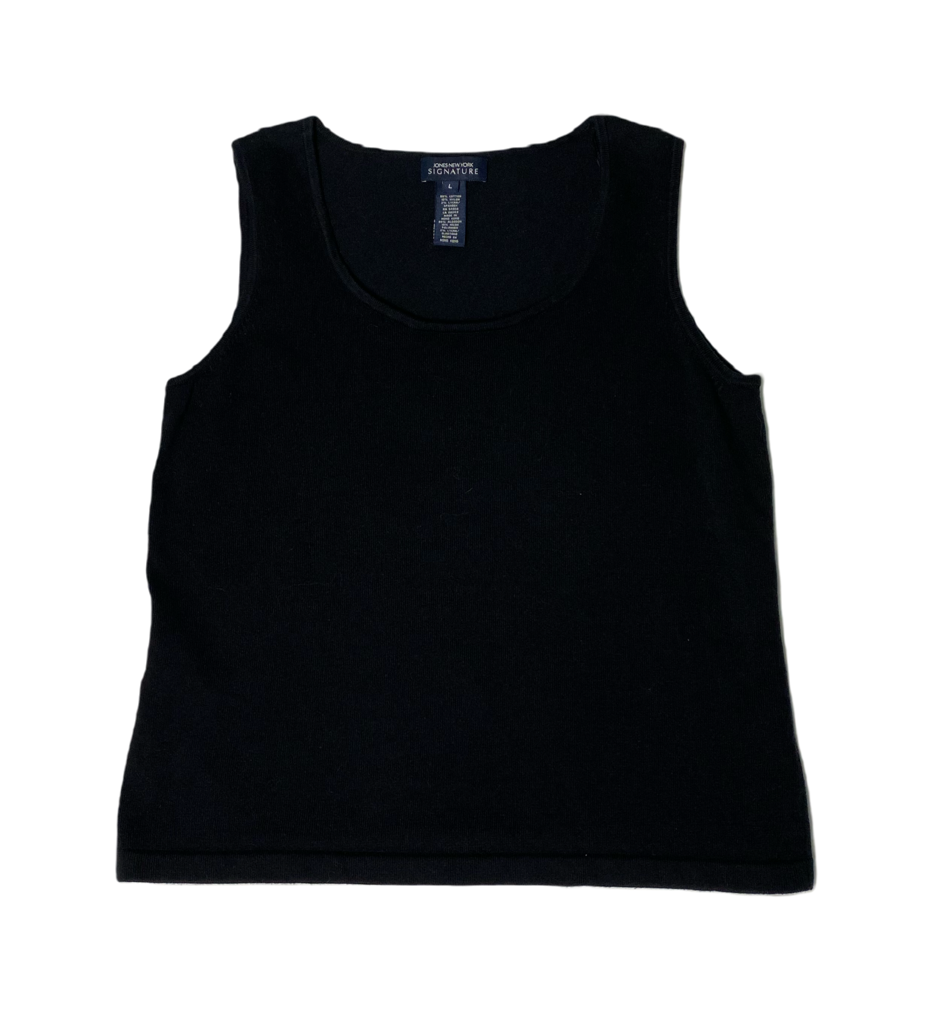 Jones New York Signature Sleeveless Black Top Jones New York Signature black sleeveless knit top.