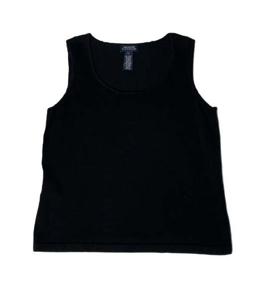 Jones New York Signature Sleeveless Black Top Jones New York Signature black sleeveless knit top.