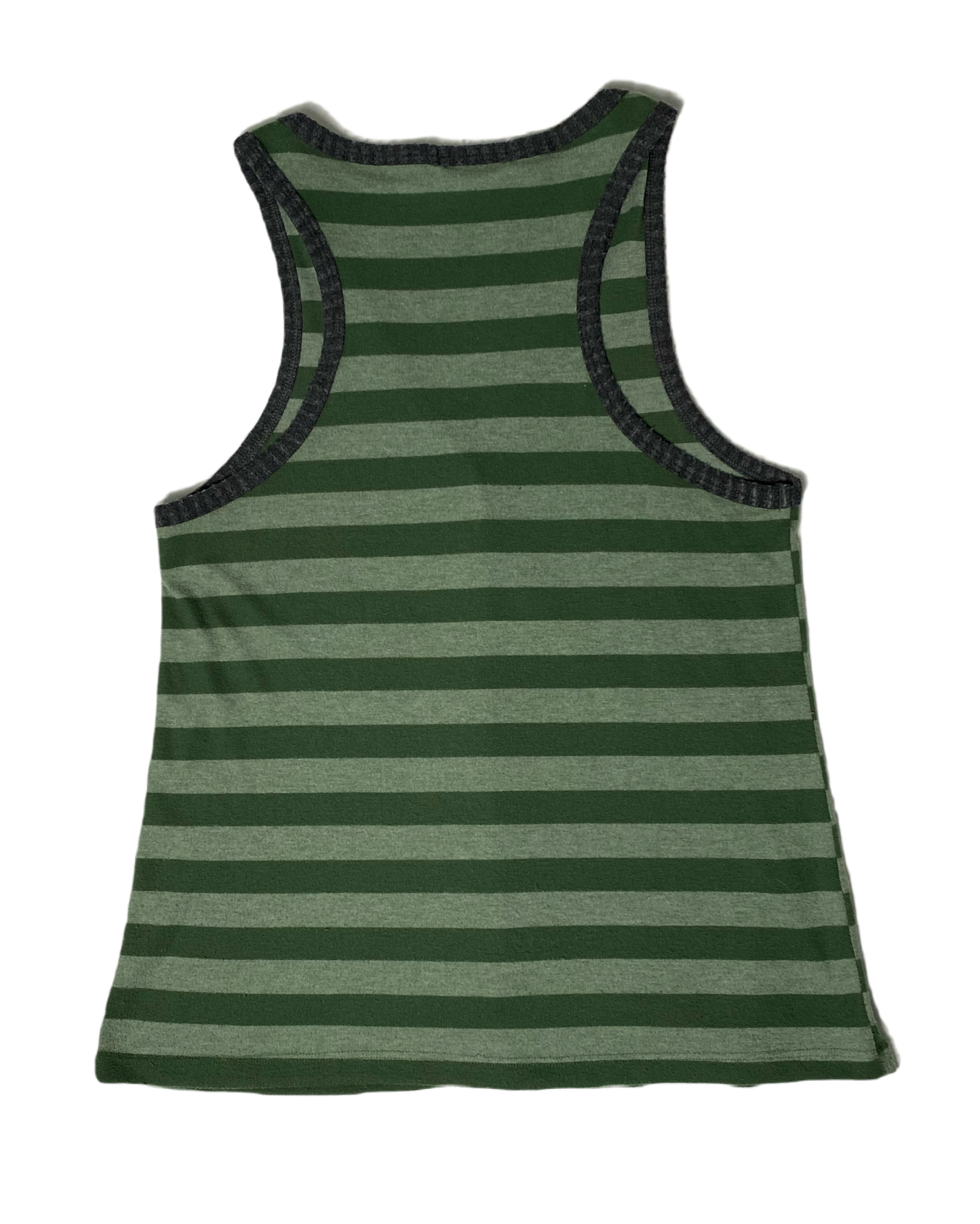 Lux Green Striped Tank Top Lux green striped button front tank top.