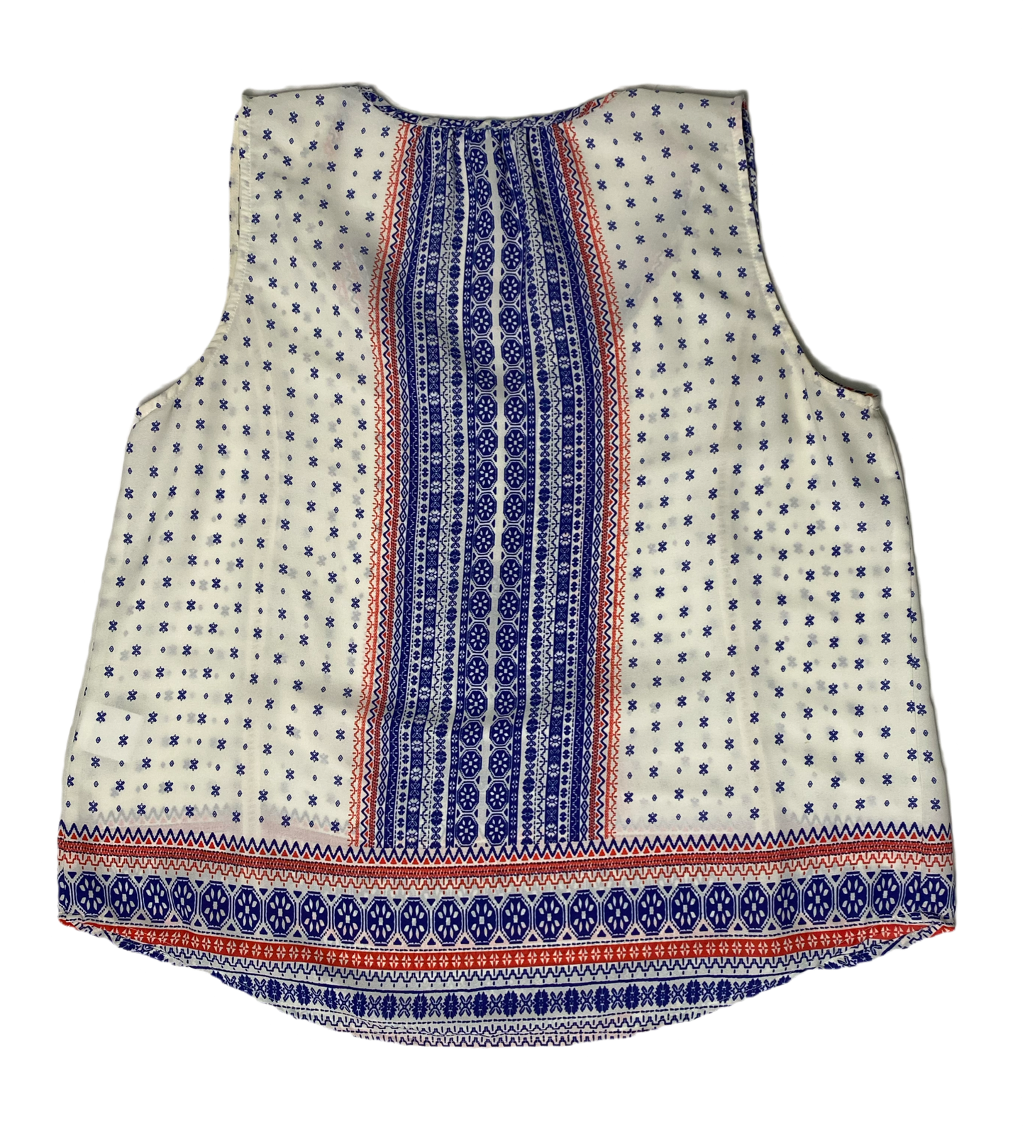 Collective Concepts Sleeveless Print Blouse Size L Experience the perfect blend of style and comfort with our Collective Concepts Sleeveless Print Blouse! Featuring