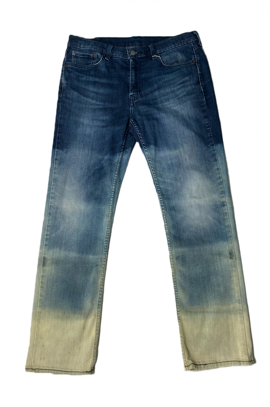 REFRESHED - Levi's Hand Ombre Bleached Denim Jeans  Make a statement with these REFRESHED Levi's Hand Ombre Bleached Denim Jeans. The unique handcrafted ombre bleach