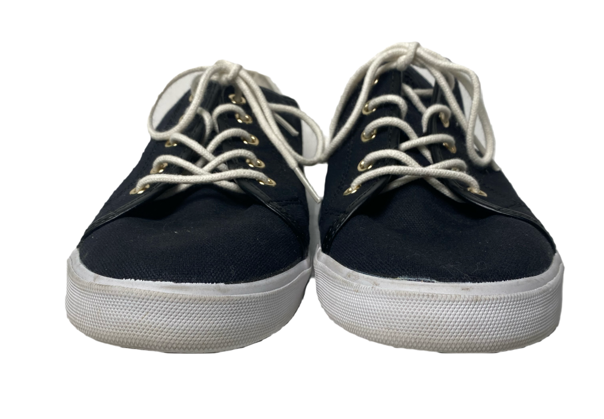 Tommy Hilfiger Black and White SneakersTommy Hilfiger black and white canvas lace up sneakers.