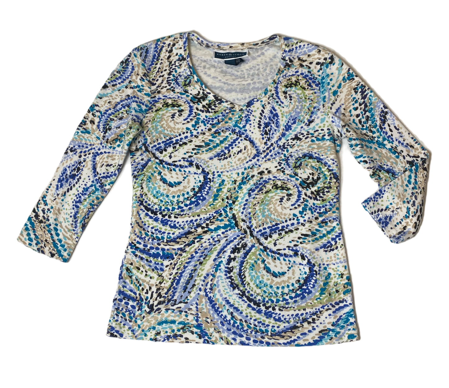 Karen Scott Multi Color Print Top Karen Scott multi color print top.