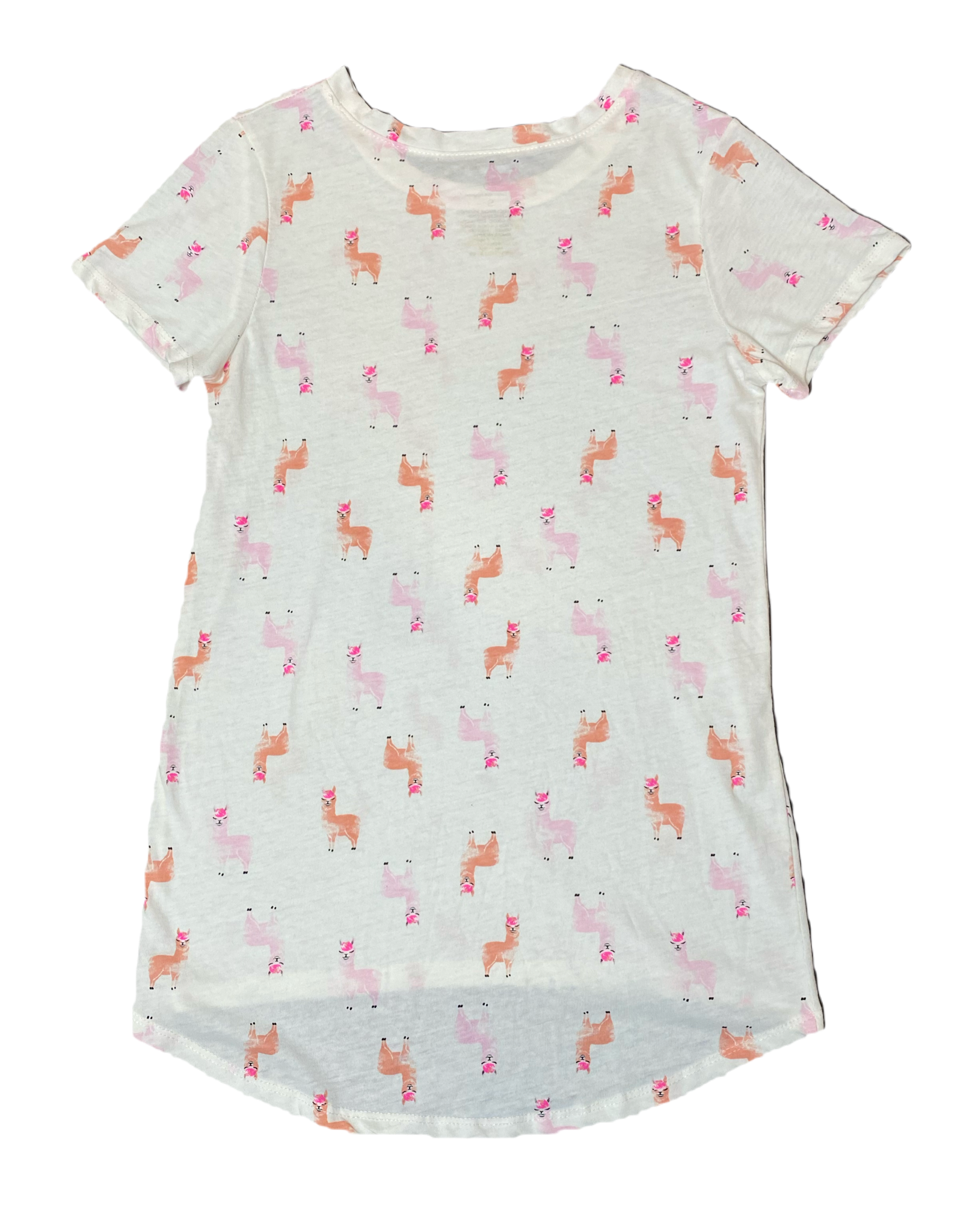Zoe + Liv LLama T-shirt Size Small Unleash your inner llama lover with this Zoe + Liv Llama T-shirt! Featuring a playful white design with a pop of orange and pink,