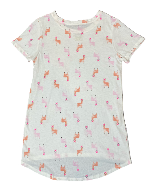 Zoe + Liv LLama T-shirt Size Small Unleash your inner llama lover with this Zoe + Liv Llama T-shirt! Featuring a playful white design with a pop of orange and pink,