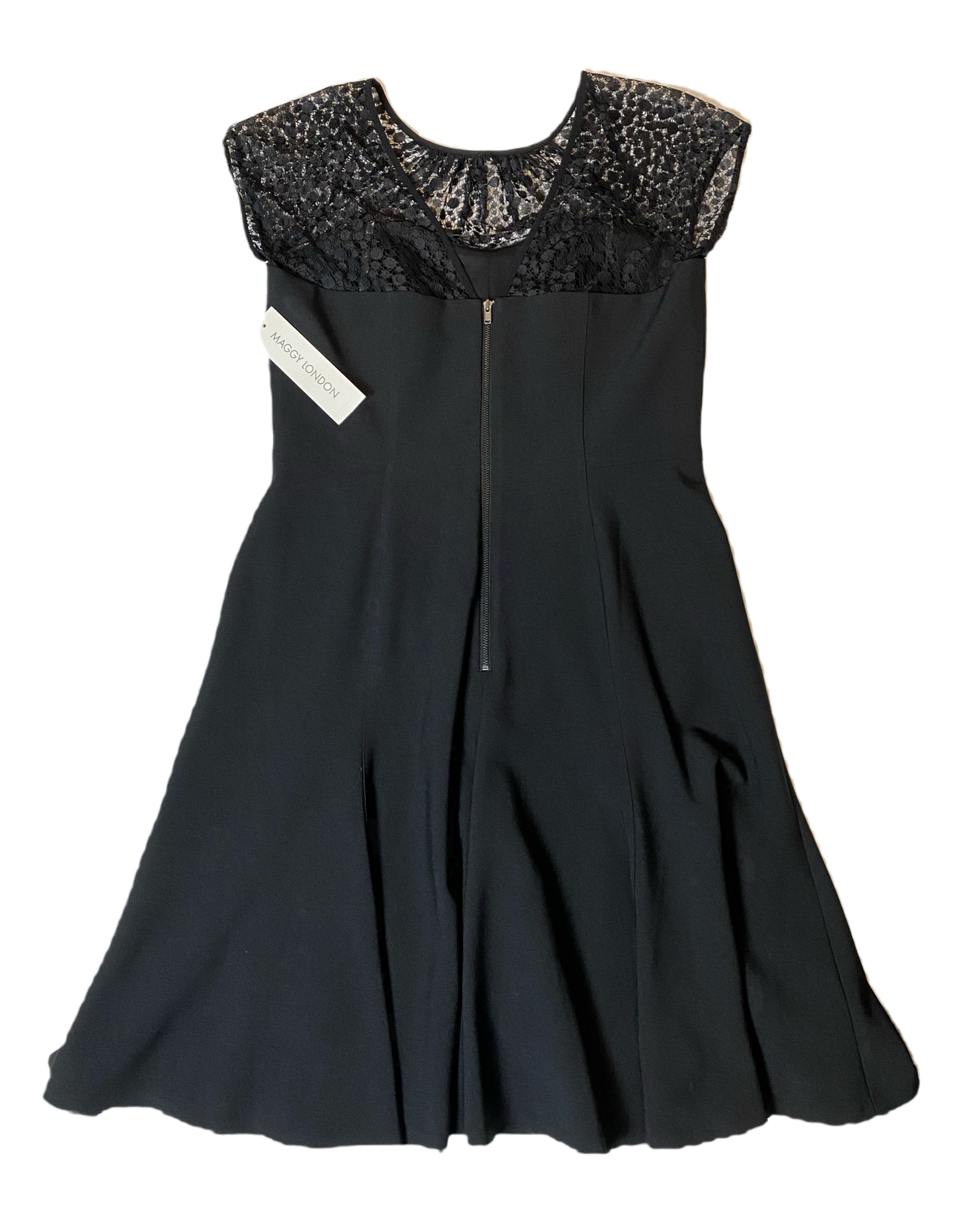 Maggy London Black Fit and Flare - NWTBlack fit and flare with modern soft lace top. Cap sleeves and high v in back. New with Tags!!