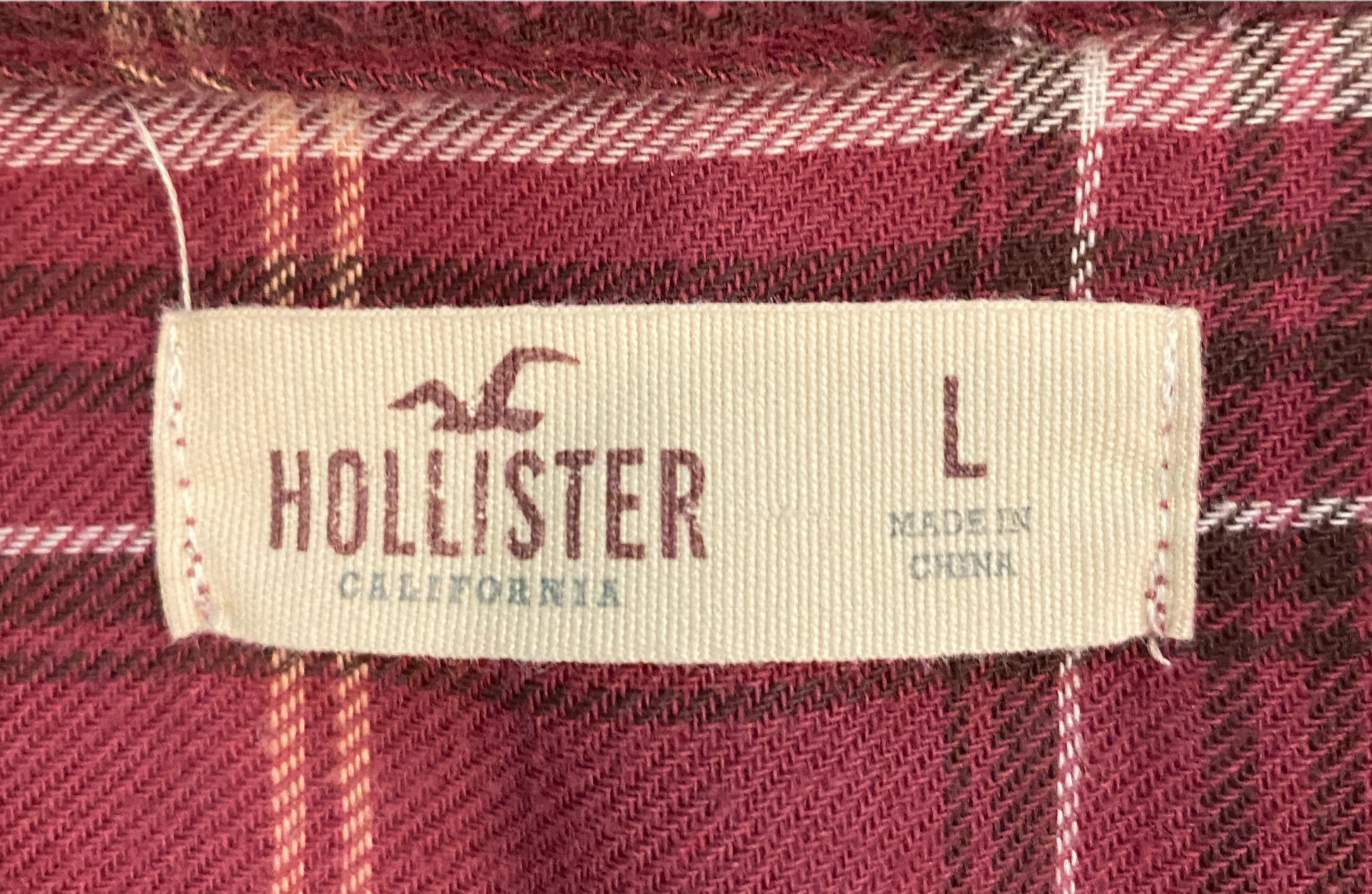 Hollister Red Flannel Shirt with Lace Trim Just a little touch of lace to jujj up this soft red flannel.