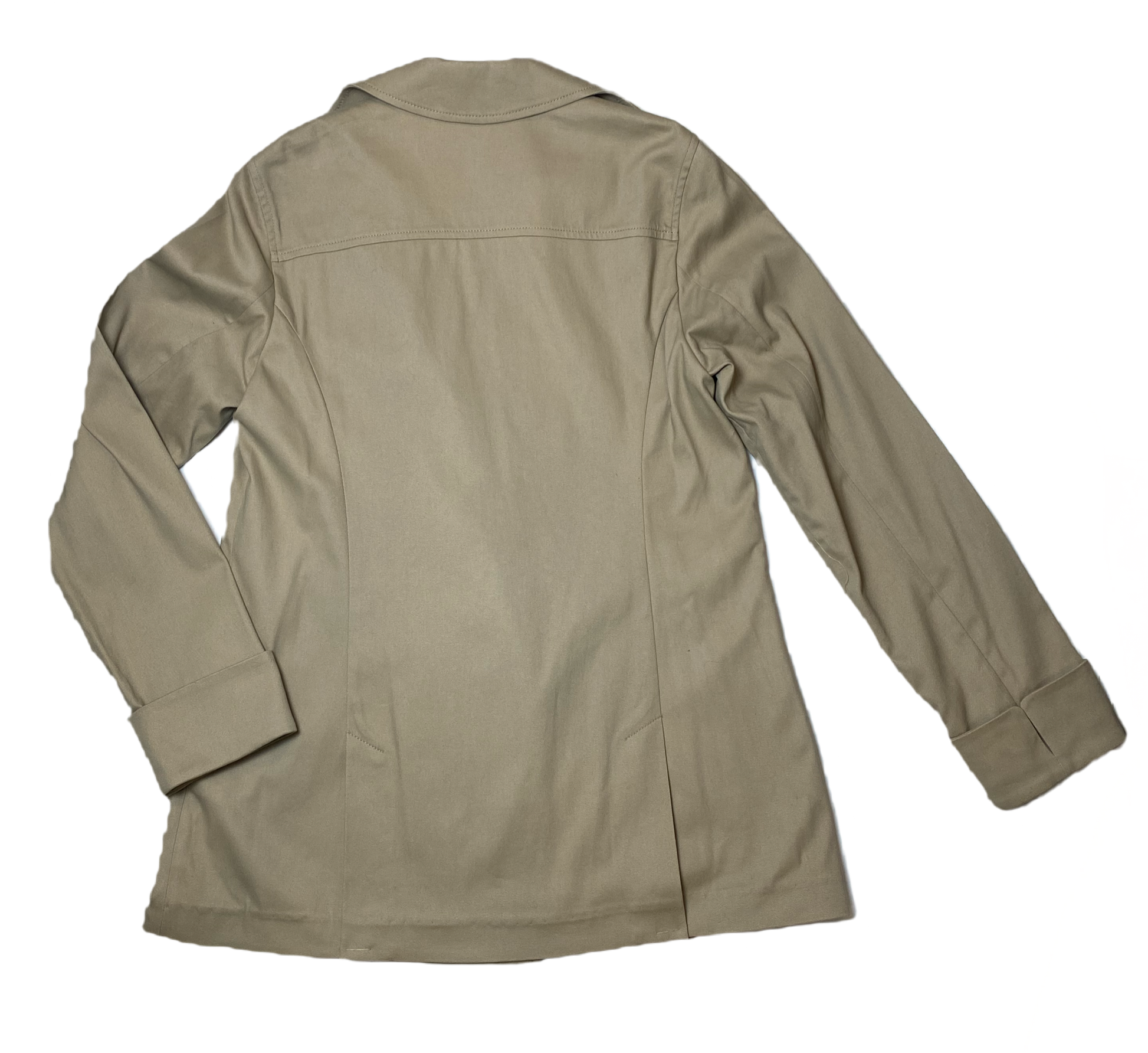 FRAME Tan Double Breast Trench Style JacketTan double breasted trench style jacket with notched collar and cuffs and pockets.
Every closet needs a jacket like this! Perfect for year round wear.