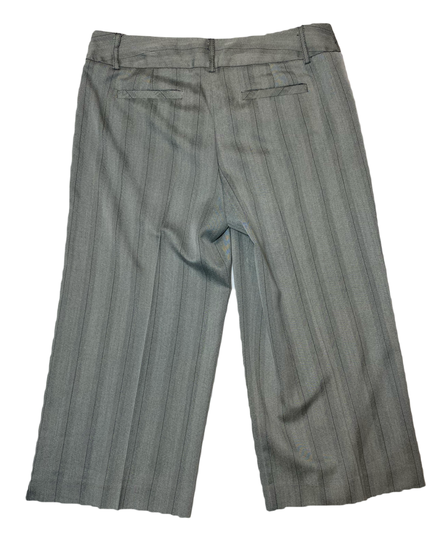 White House Black Market Grey Wide Leg CaprisGrey with thin black stripe wide leg capris. Flat front with back slit pockets.
Wear in the summer with heels or in the fall with boots! Cute year round!