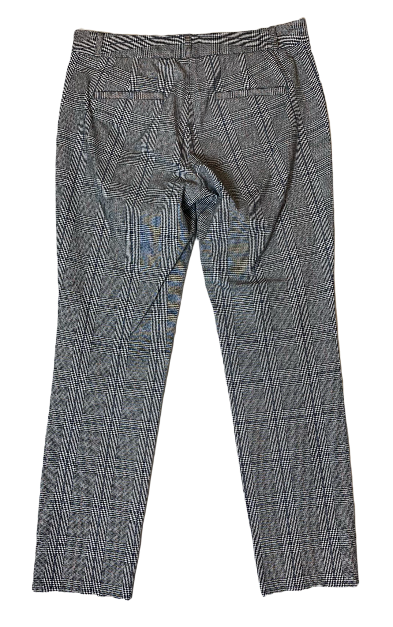 Banana Republic "Sloan" Plaid PantBlack, white & red plaid pants with front and back slit pockets.
Wear these to the office with black flats, then change into chunky heels and you are ready for a