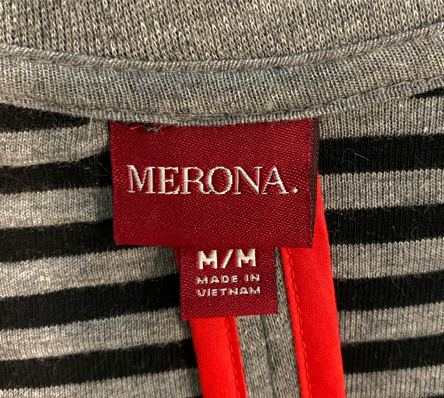 Merona Grey Blazer with Black Stripe Inside - NWOT Two button cotton blazer with notch collar and pockets. The stripe interior is great for rolling the cuffs and adding a little "pop" to your outfit.