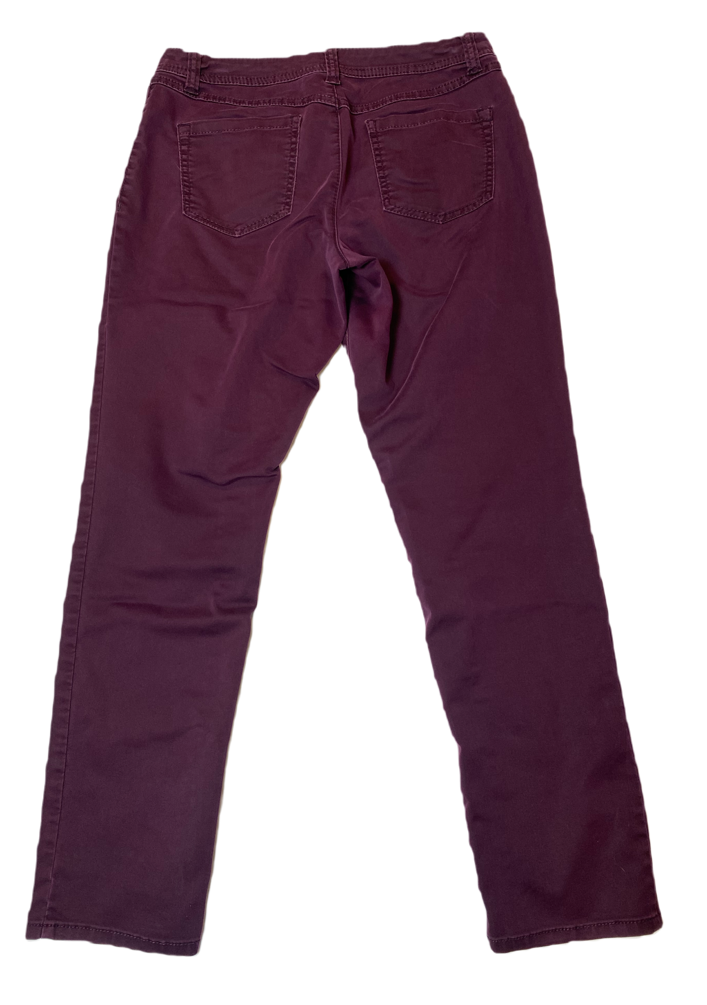 INC Burgundy 5 Pocket Straight Leg Jeans  Size 12  Step into style with these Burgundy Straight Leg Jeans by INC. Effortlessly chic, these jeans feature a classic 5