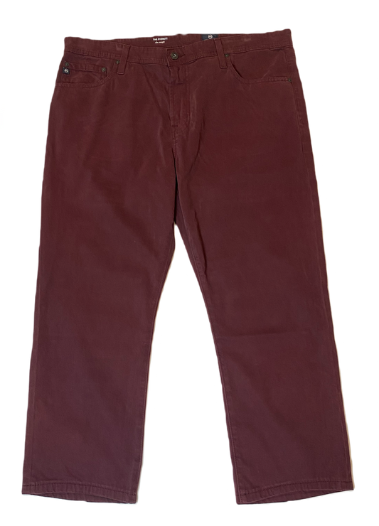 AG Adriano Goldschmied Burgundy Jeans Unleash your unique style with AG Adriano Goldschmied Burgundy Jeans. These straight leg jeans feature a 5 pocket style and are