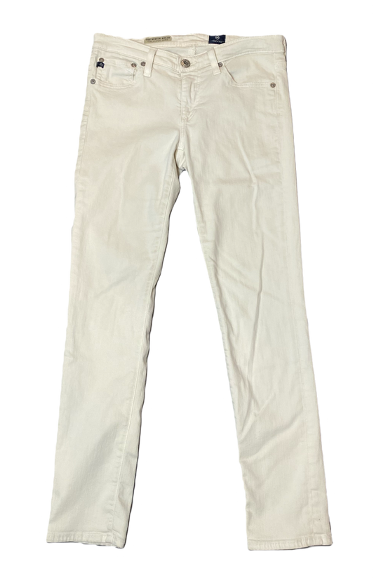 AG Adriano Goldschmied White Jeans Size 26R  Get ready to strut your stuff in these AG Adriano Goldschmied White Jeans! With a five pocket style and straight leg cut