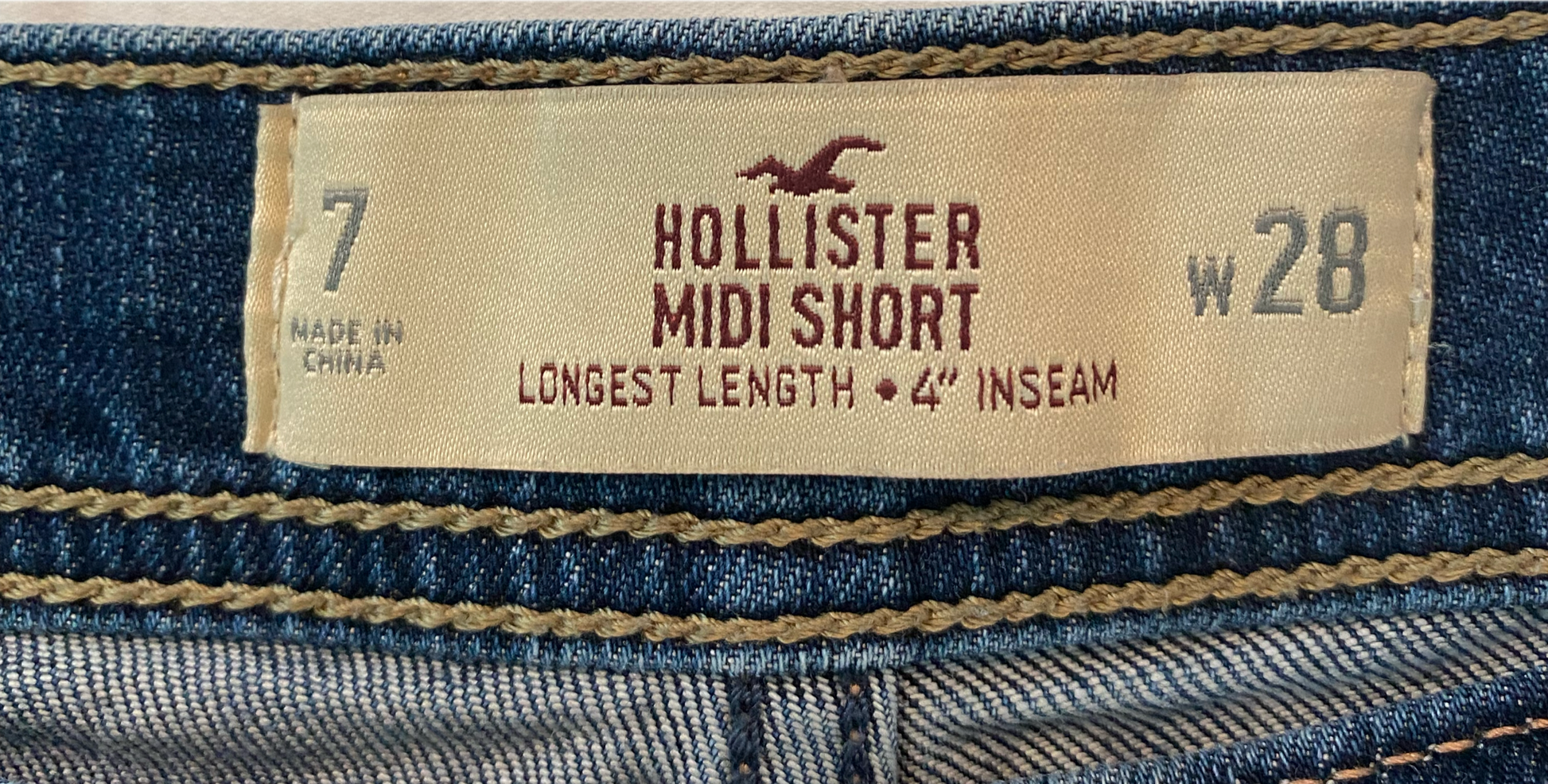 Hollister Distressed Blue Denim Shorts Hollister distressed blue denim shorts.