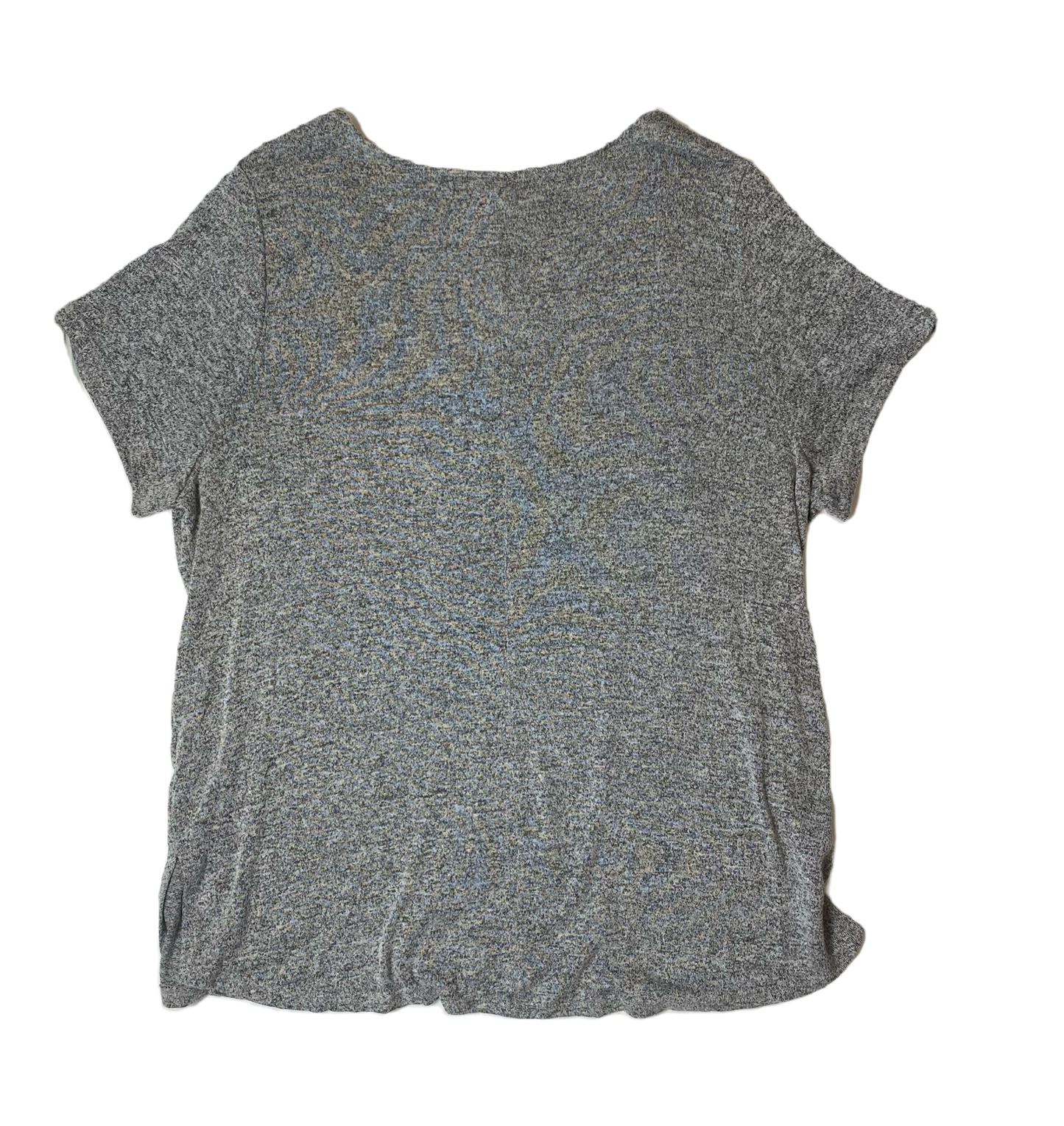 Ava & Viv Shorts Sleeve Grey Knit Shirt Ava & Viv heathered grey v-neck knit short sleeve top.