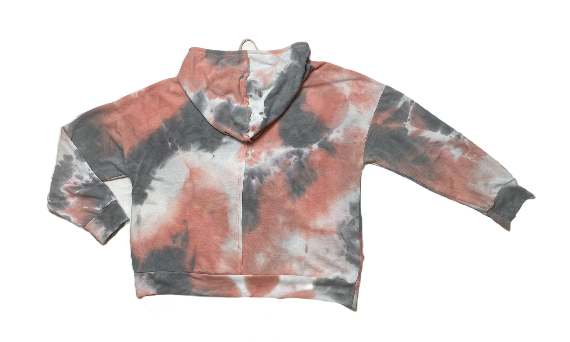 Chrysanthemum Tie Dye Knit HoodieChrysanthemum tie dye soft knit hoodie. Long sleeve pull over with front pocket and draw string hood. This hoodie is so soft you will want to curl up and take a nap