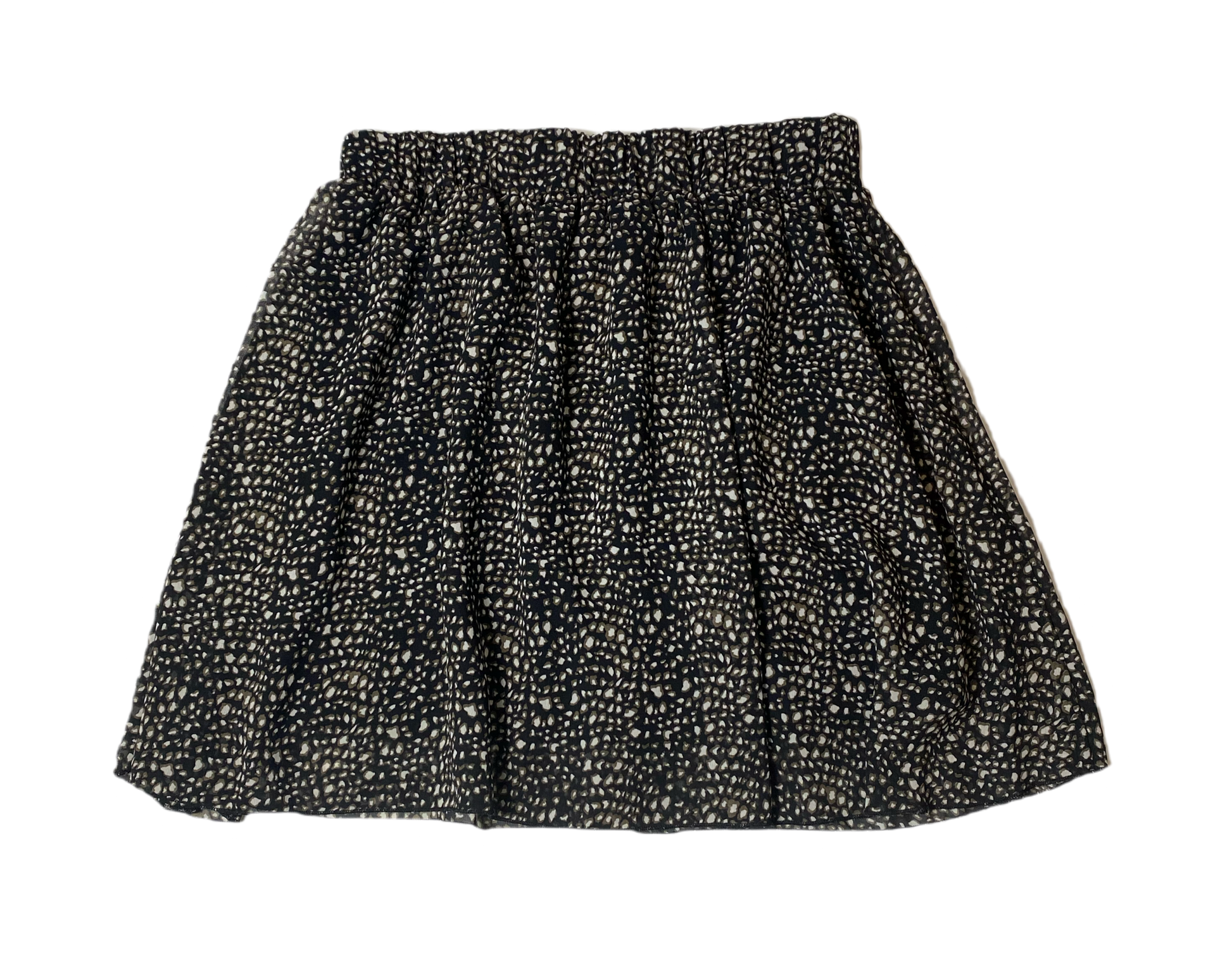 Biographite Black Print Skirt Biographite lined short black print elastic waist skirt.
