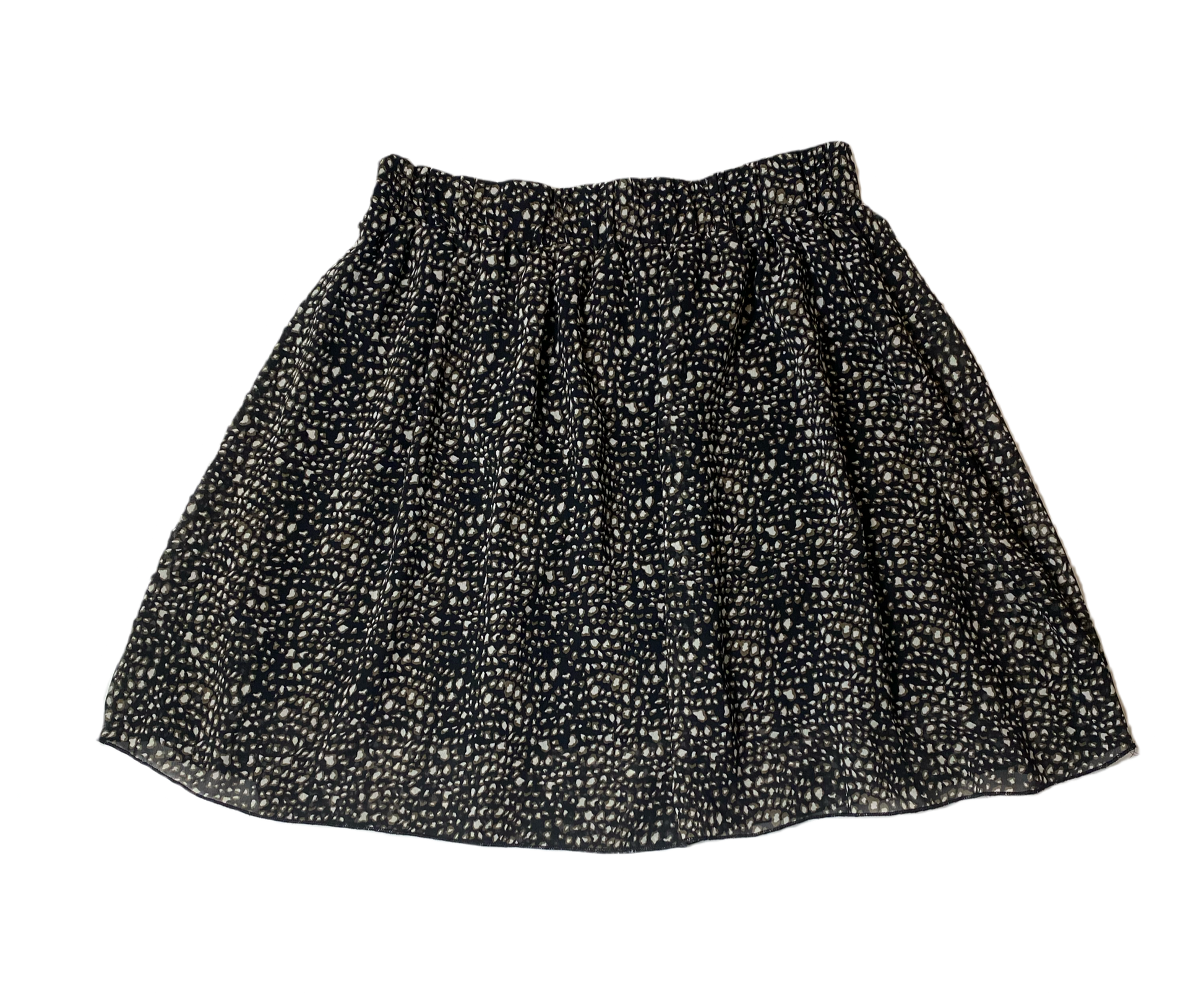 Biographite Black Print Skirt Biographite lined short black print elastic waist skirt.