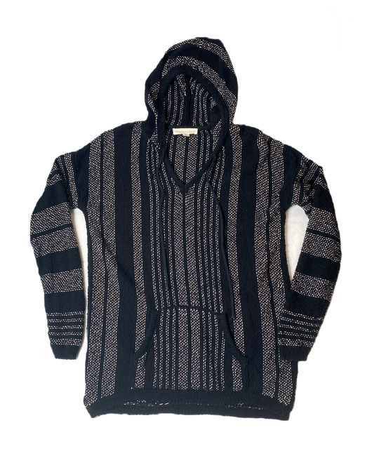 Lovestitch Black & White Hoodie Lovestitch baja style pullover black and white hoodie with long sleeves and front pocket. Stay cozy and stylish with this black and white pullover from Lovestitch. W