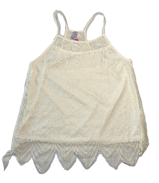 No Boundaries Ivory Lace Strappy Tank Top Lined with a soft ivory fabric, this tank is perfect for a day shopping or a evening out!