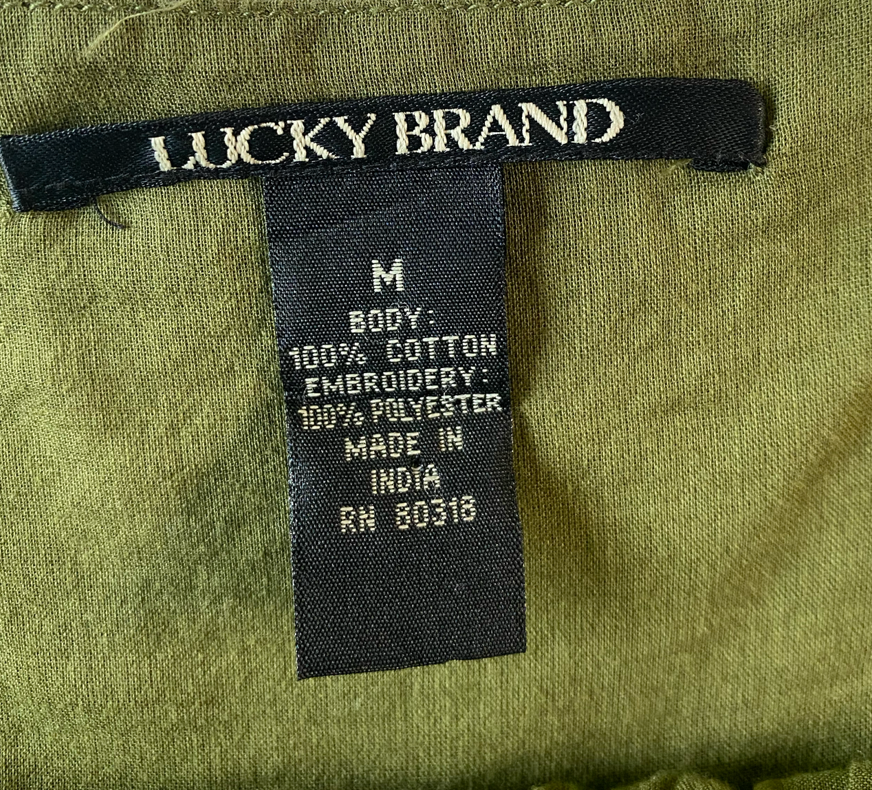 Lucky Brand Olive Green Baby doll Flowy Tank Top Cute embroidery details and a fluid, woven style make this a tank you will love wearing!