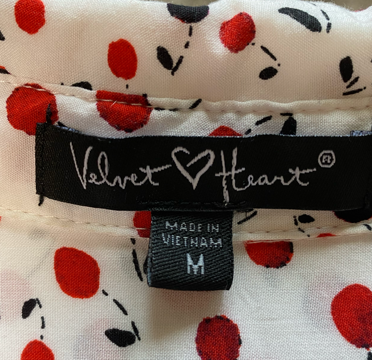 Velvet Heart Cherry Printed Long Sleeve BlouseSuch a fun print!  And a great style too!