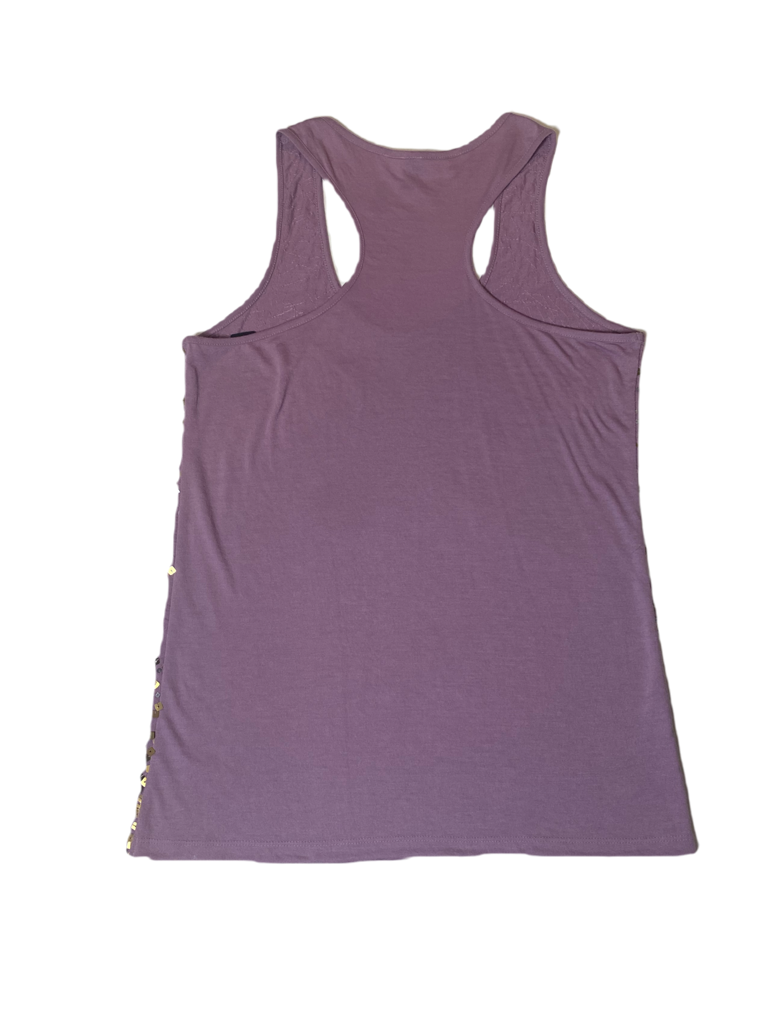 Bisou Bisou Sequin Tank Top - NWTLavender razor back tank top with silver, brass, & gold sequins on front.
Add this to jeans or a black skirt & denim jacket for a fun easy look!