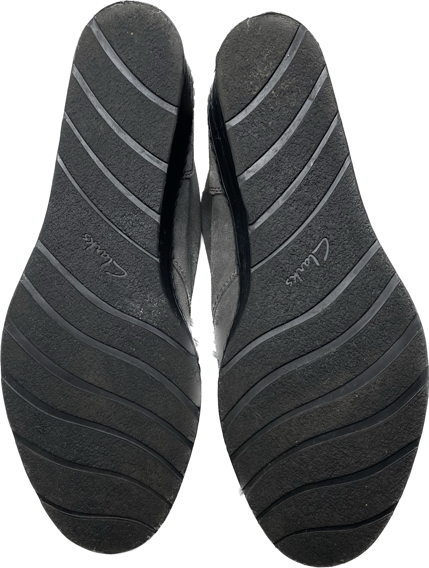Collection by Clarks Grey Suede Wedge Lace Up Shoes Elevate your style with these Collection by Clarks grey suede wedge lace up shoes. With a cushion soft insole and