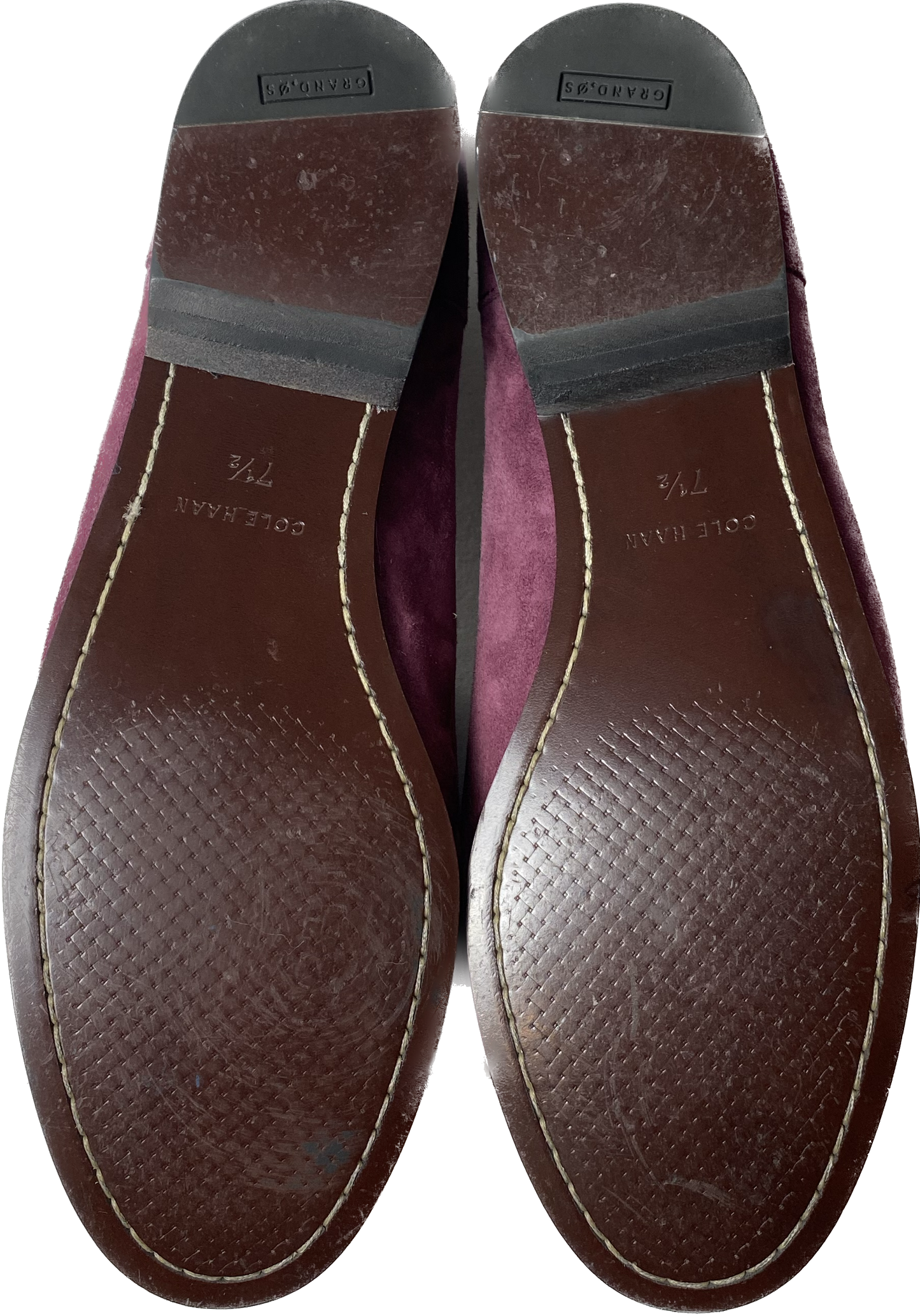 Cole Haan Plum Faux Suede Slip-On Tassel LoafersOn trend plum faux suede tassel loafers. So cute and easy to wear.
Wear these to work with black slacks, and on the go with jeans.