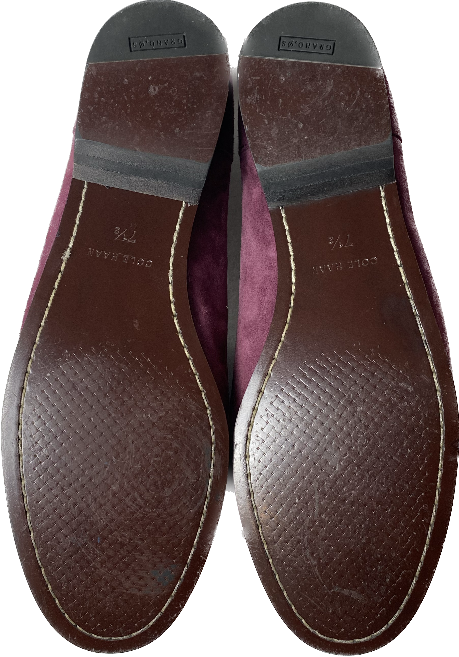 Cole Haan Plum Faux Suede Slip-On Tassel LoafersOn trend plum faux suede tassel loafers. So cute and easy to wear.
Wear these to work with black slacks, and on the go with jeans.