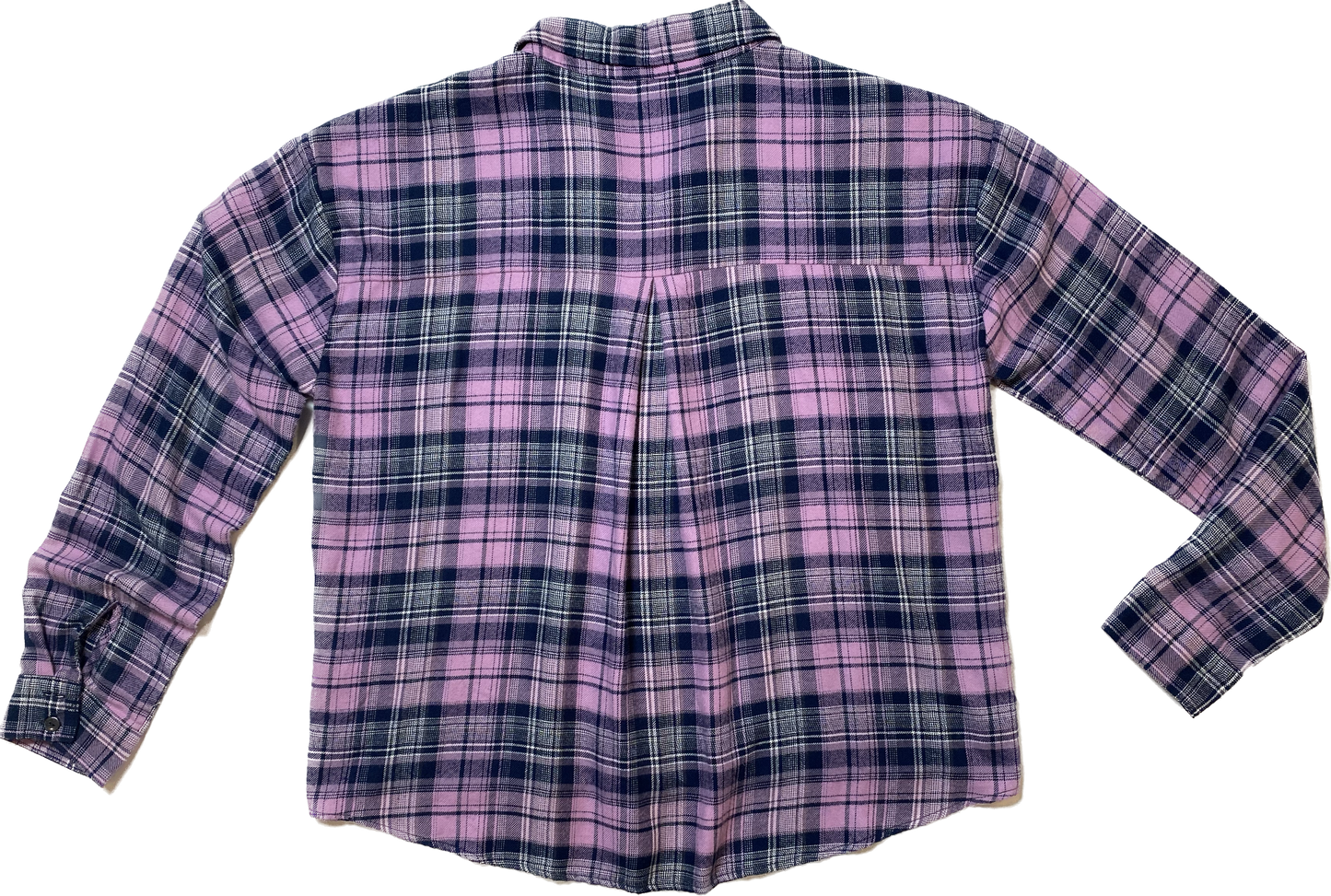 Wild Fable Lavender & Blue Long Sleeve Flannel Super soft and comfy long sleeve flannel with lavender, blue and white. 
This looks great with a lavender jacket, jeans and black boots.