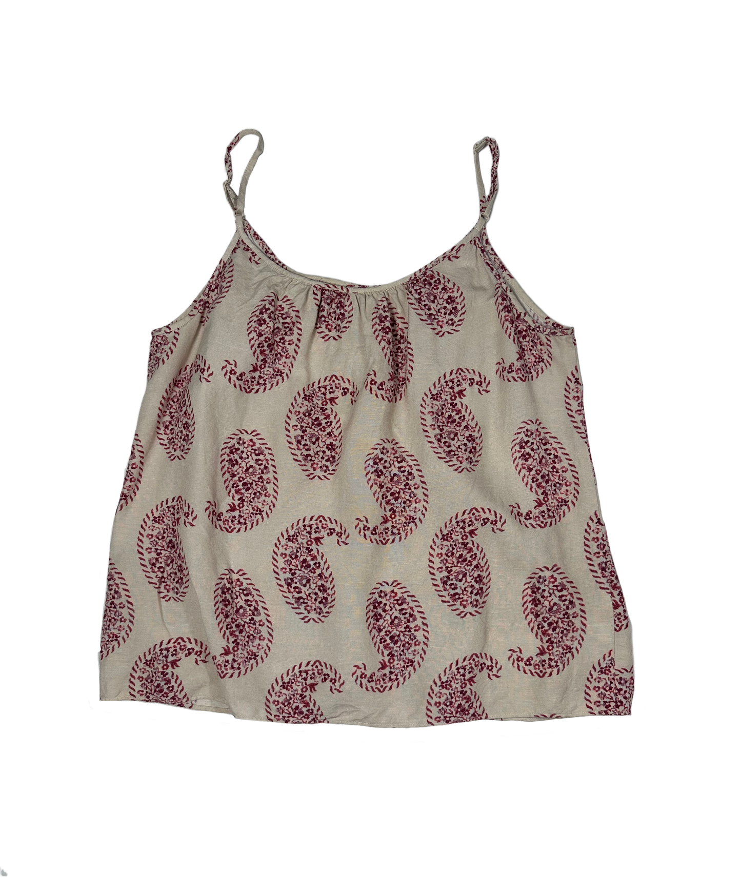 Loft Spaghetti Strap Paisley Print TopStay comfortable and stylish with the Ann Taylor Loft adjustable spaghetti strap paisley print top. This flowy top features an eye-catching paisley print that will mLoft Spaghetti Strap Paisley Print TopWomens Tops