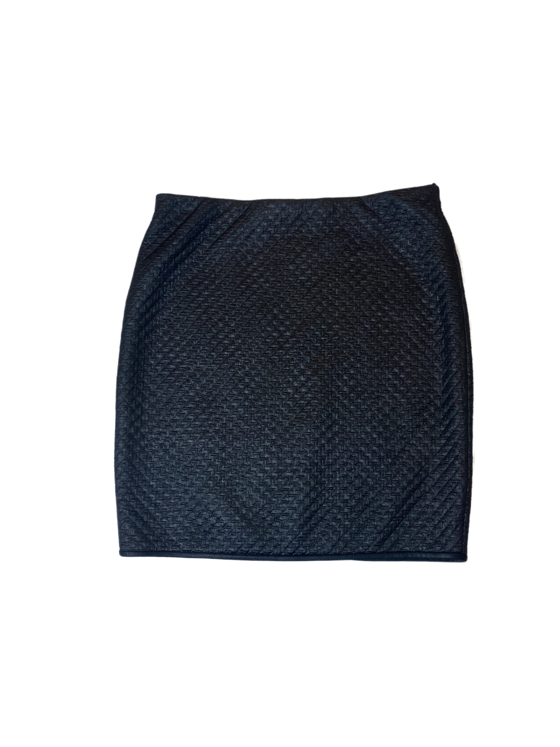 Max Studio Faux Leather Textured Short SkirtPull-on "woven" look faux leather short skirt. Fantastic looking on trend skirt to wear this season.
So easy to wear to work with flats and a cute sweater, then chan