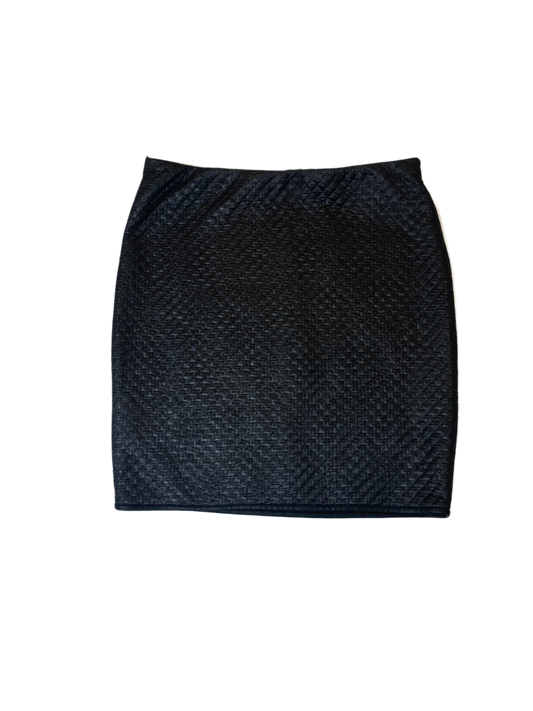 Max Studio Faux Leather Textured Short SkirtPull-on "woven" look faux leather short skirt. Fantastic looking on trend skirt to wear this season.
So easy to wear to work with flats and a cute sweater, then chan