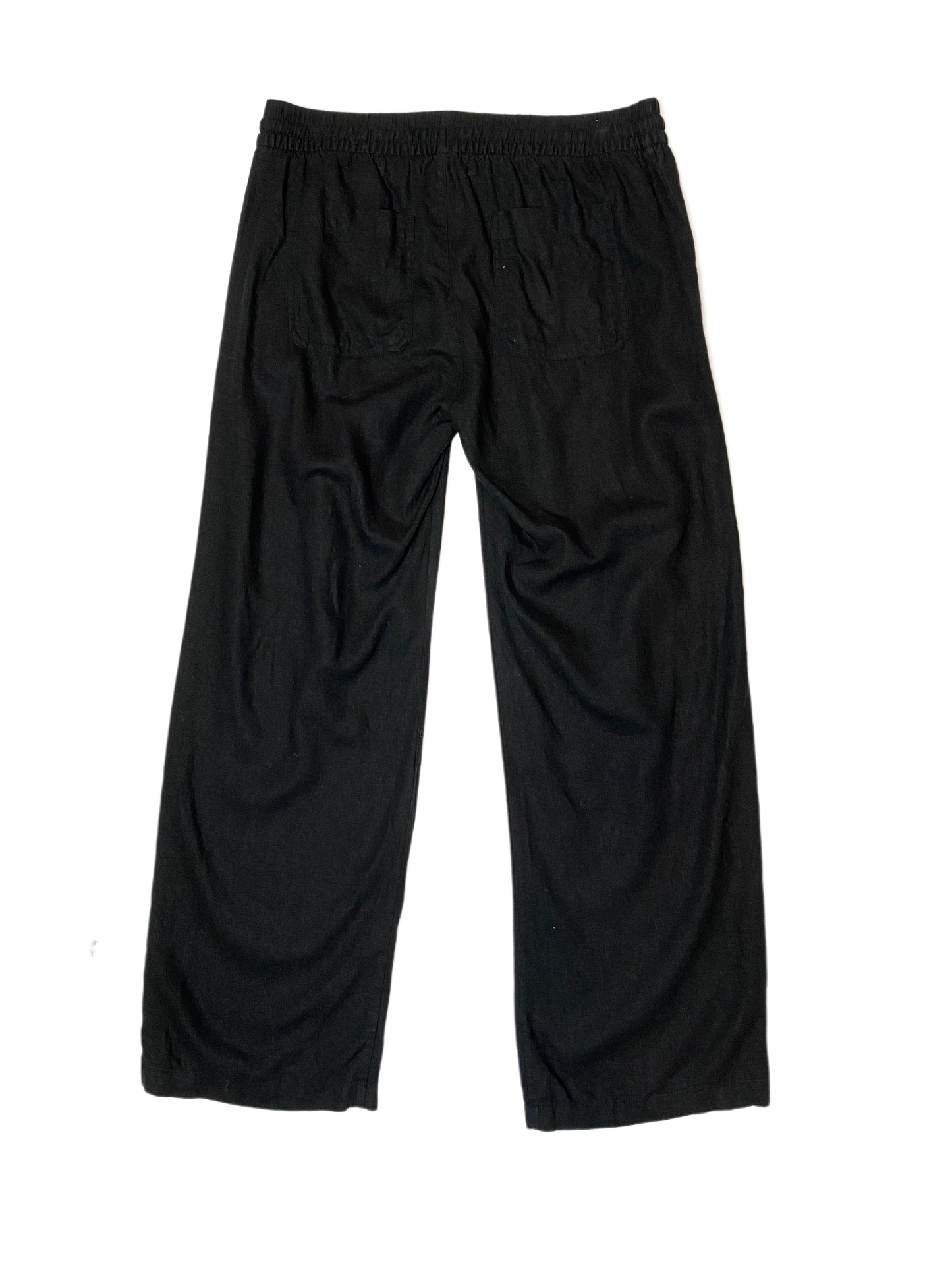 Old Navy Black Pull-On Pant Classic linen pants made flowy and soft with added rayon. The elastic drawstring waist and pockets makes these the "go to every time" pant!