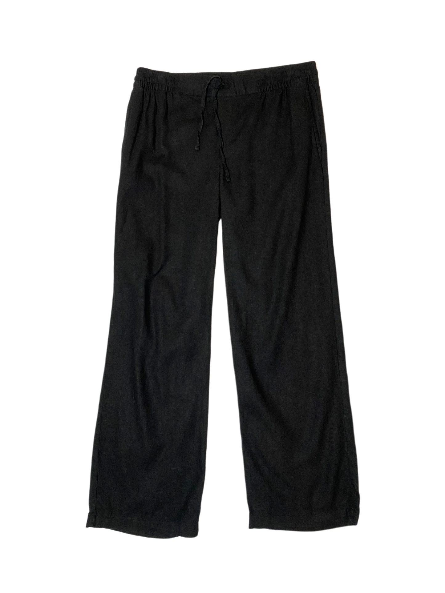 Old Navy Black Pull-On Pant Classic linen pants made flowy and soft with added rayon. The elastic drawstring waist and pockets makes these the "go to every time" pant!