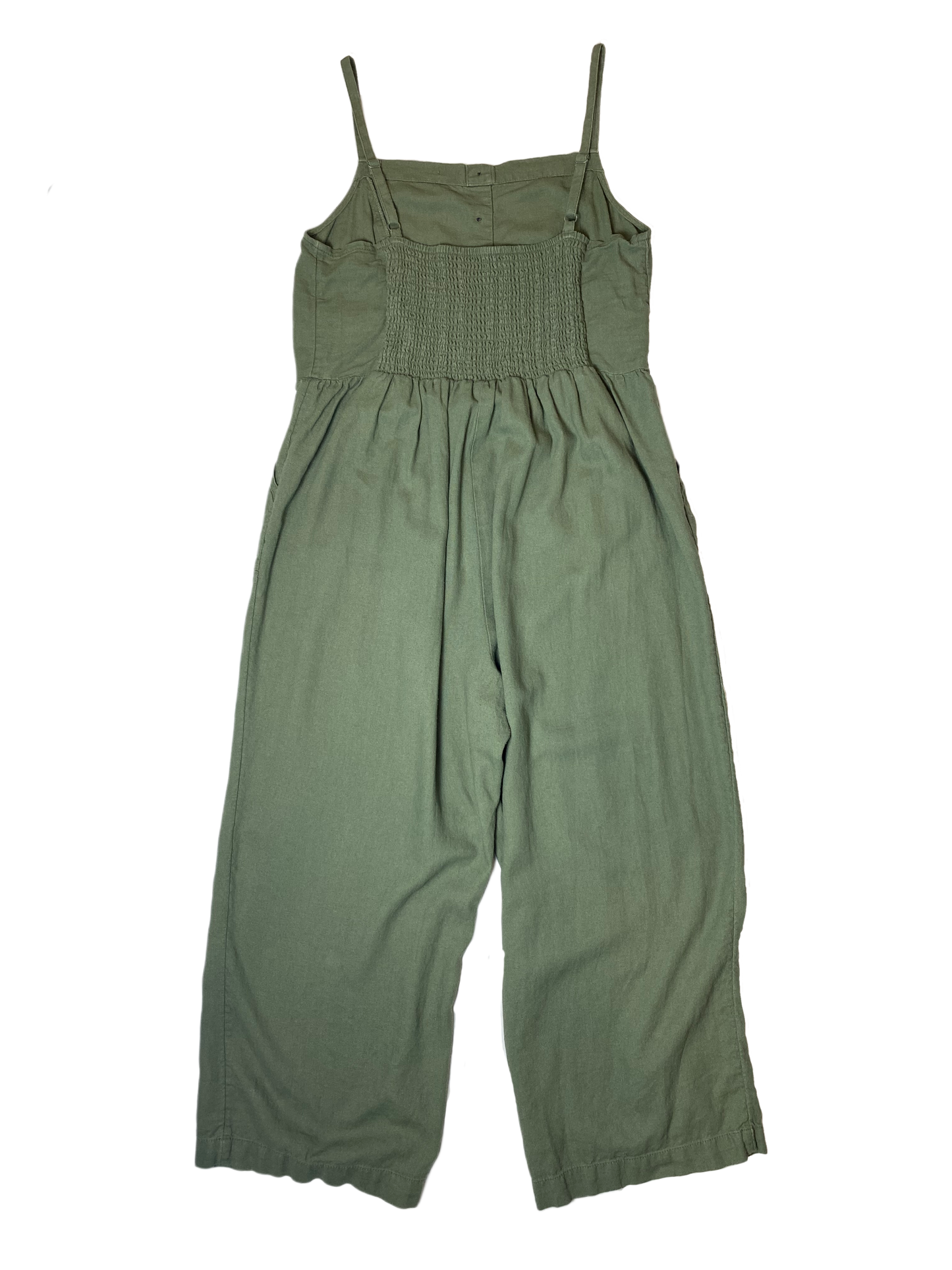 Old Navy Green Button Front Jumper with PocketsThis olive green jumper is a great neutral piece to wear year round. Add a long sleeve t-shirt underneath, a denim jacket and ankle boots for chillier days or just tNavy Green Button Front JumperJumpsuits & Rompers