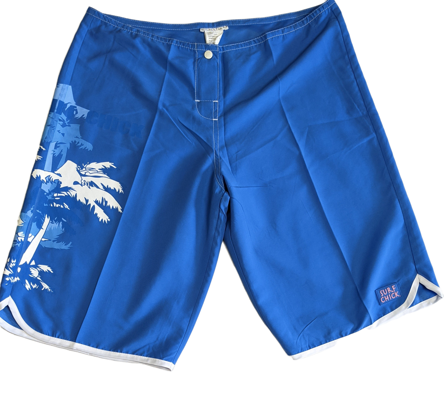 Surf ChickSurf Chick blue board shorts with tropical print and white trim edging.
These are light weight and perfect for a sunny day at the beach with flip flops and a tank toShortsSurf Chick Blue Board ShortsSurf Chick Blue Board Shorts
