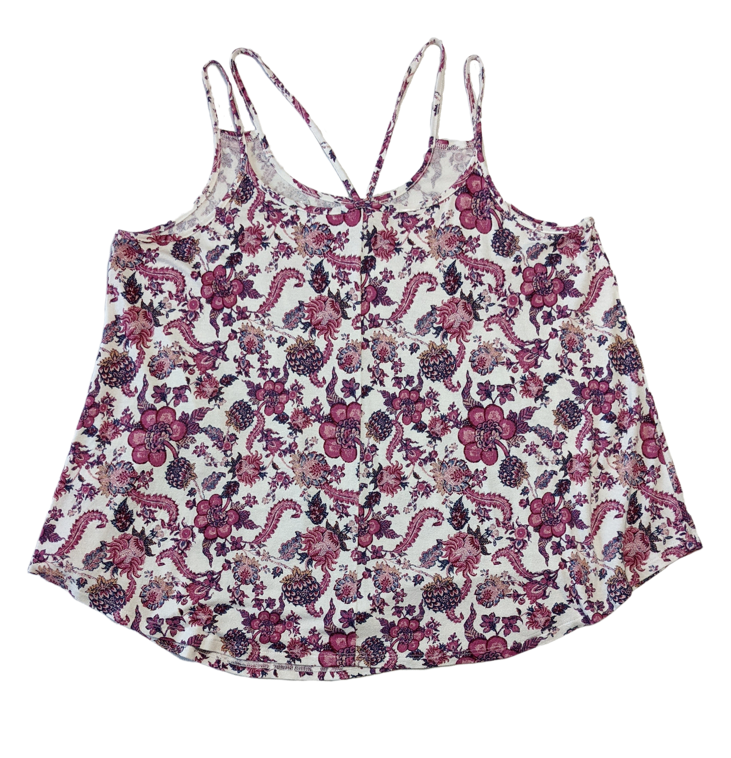 Hippie Rose Strappy Tank Top with Pink Floral Print Cute and Comfy!  And perfect for a day at the beach, or the park!