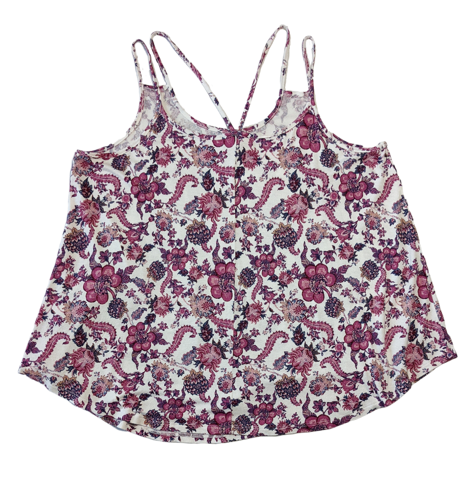 Hippie Rose Strappy Tank Top with Pink Floral Print Cute and Comfy!  And perfect for a day at the beach, or the park!
