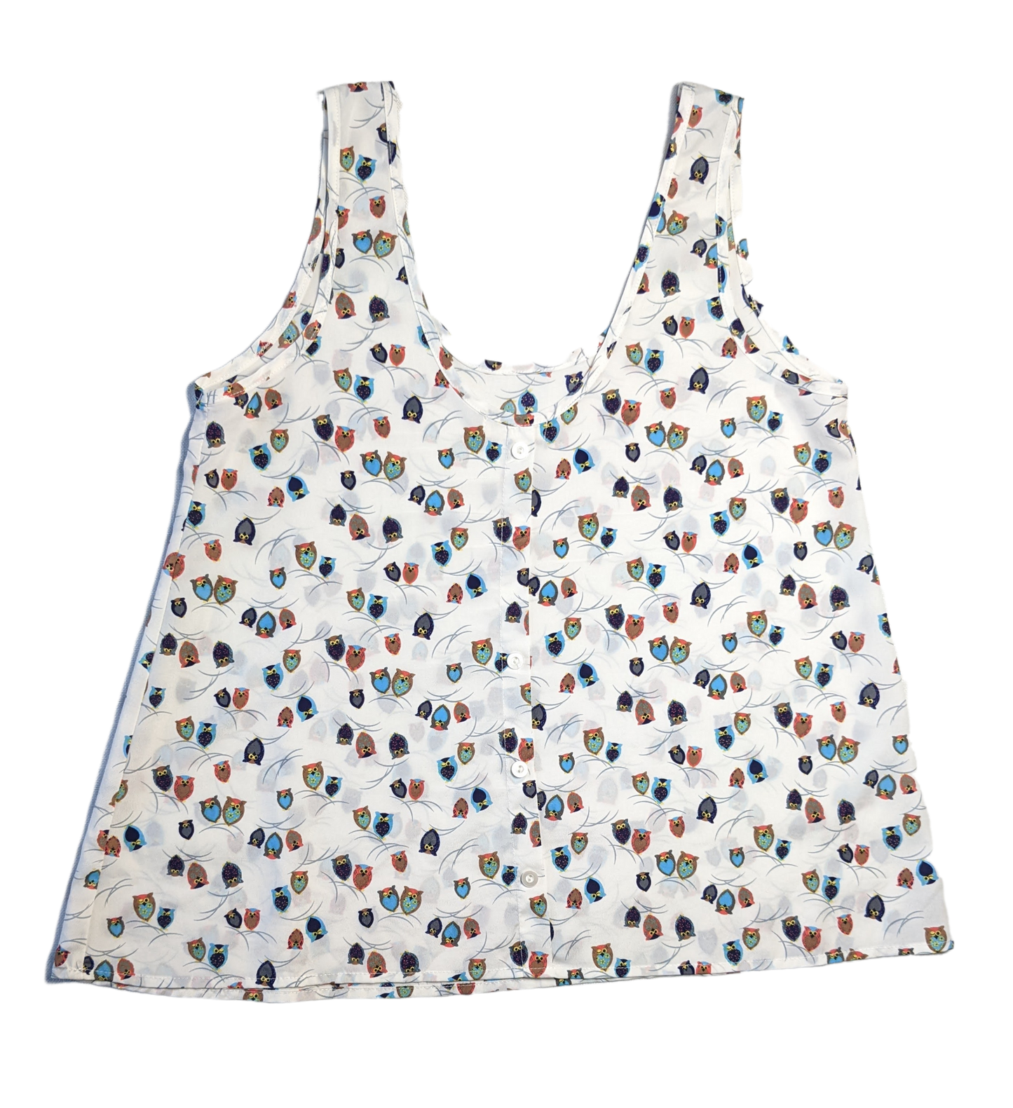Phanuel Owl Print TankThis tank has the cutest print!  Little owls are scattered all over this tank!  And, you can't really tell they are owls until you get up close!  So cute!