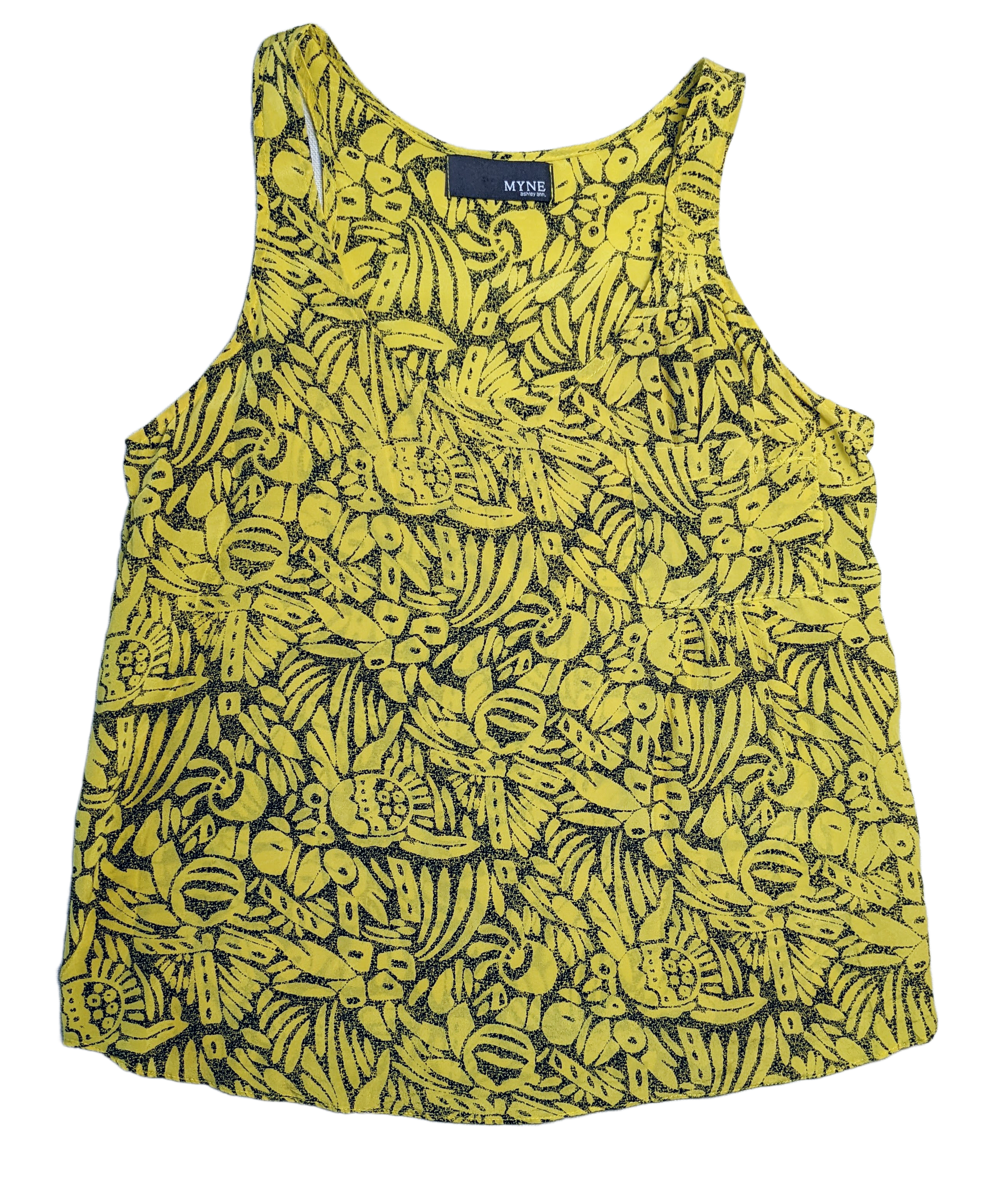MYNE ashley ann printed tank topGorgeous color and print on this tank!  What a great way to add a pop of color to your outfit.  Wear it with a nice pair of jeans and a black blazer or jacket. Or wi