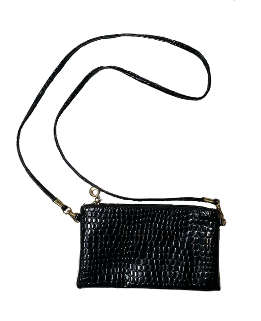 Small Black Embossed Purse Small black embossed purse with strap and zip closure. 
Perfect night out purse!